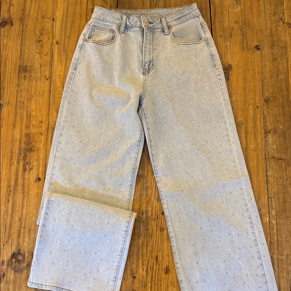 AKIRA Light Blue Sparkle Denim Jeans